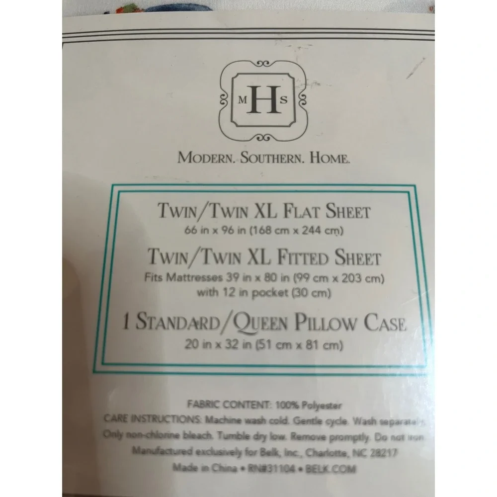 Modern Southern Home Twin XL Sheet Set Blue Harvest Truck Pumpkin Microfiber NEW